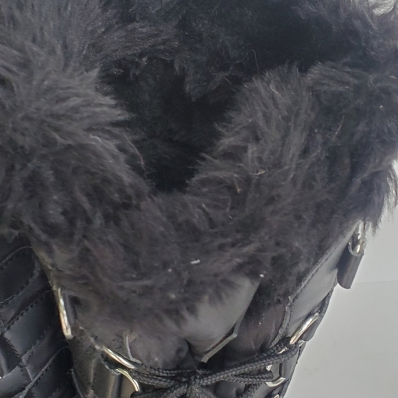 Polar Black Faux Fur Lined Mid Calf Duck Boots Size 10 - Picture 5 of 9